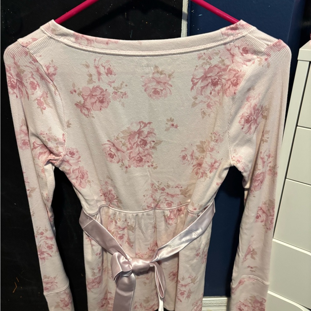 Hollister White and Pink Floral Dress